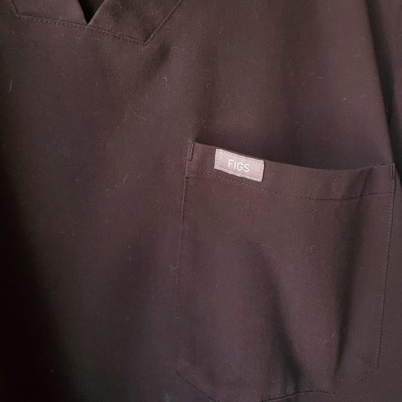 Figs Mens Technical Collection Chisec Three Pocket Scrub Top Shirt XXL Black - Picture 2 of 5